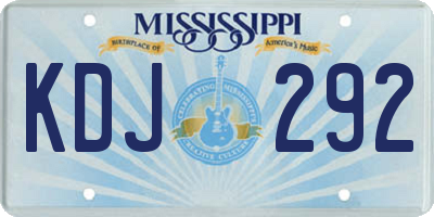 MS license plate KDJ292