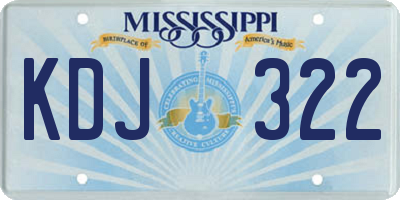 MS license plate KDJ322