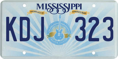 MS license plate KDJ323