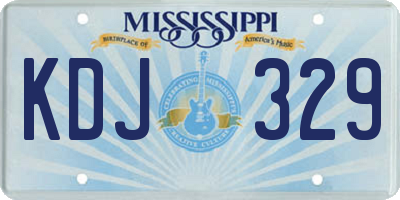 MS license plate KDJ329
