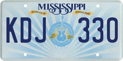 MS license plate KDJ330