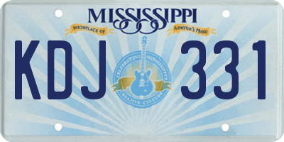 MS license plate KDJ331