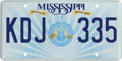 MS license plate KDJ335