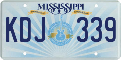 MS license plate KDJ339