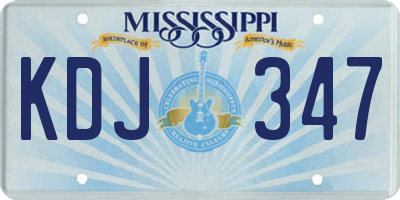 MS license plate KDJ347