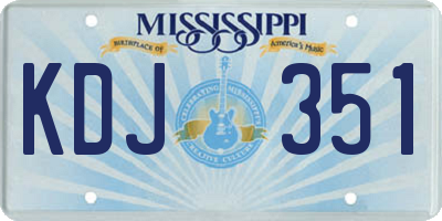 MS license plate KDJ351