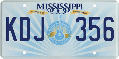 MS license plate KDJ356