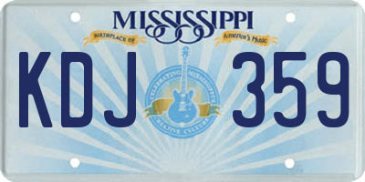MS license plate KDJ359