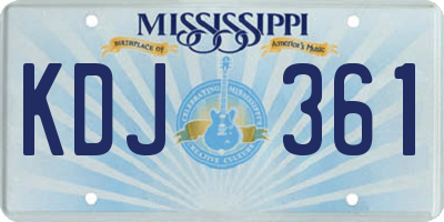 MS license plate KDJ361