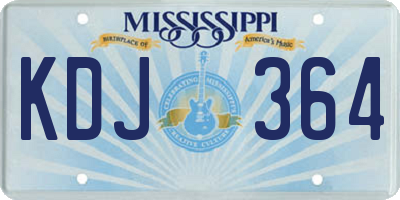 MS license plate KDJ364