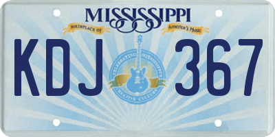 MS license plate KDJ367
