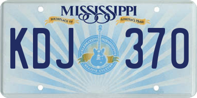 MS license plate KDJ370