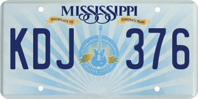 MS license plate KDJ376