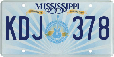 MS license plate KDJ378