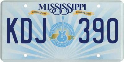 MS license plate KDJ390