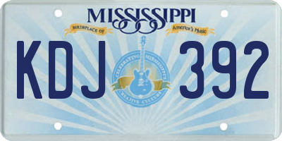 MS license plate KDJ392