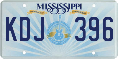 MS license plate KDJ396