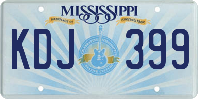 MS license plate KDJ399