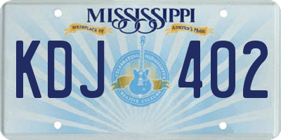 MS license plate KDJ402