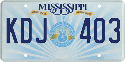 MS license plate KDJ403