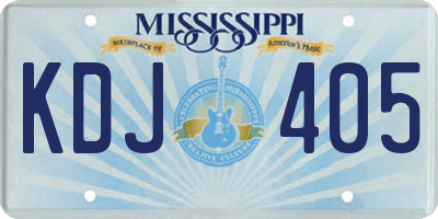 MS license plate KDJ405