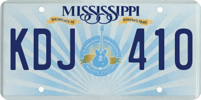 MS license plate KDJ410