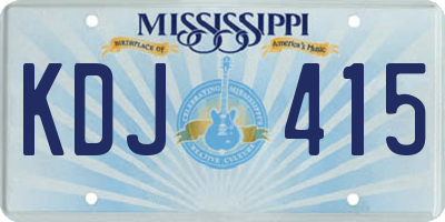 MS license plate KDJ415