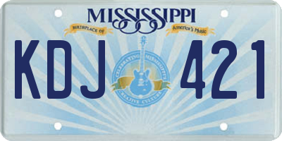 MS license plate KDJ421