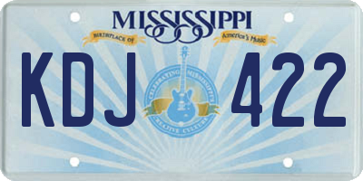 MS license plate KDJ422