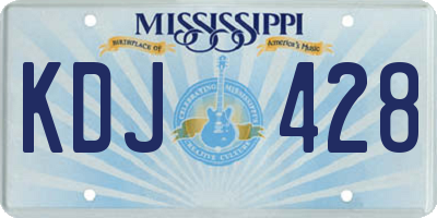 MS license plate KDJ428