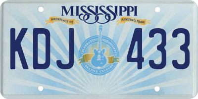 MS license plate KDJ433