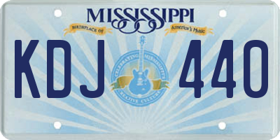 MS license plate KDJ440