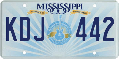 MS license plate KDJ442