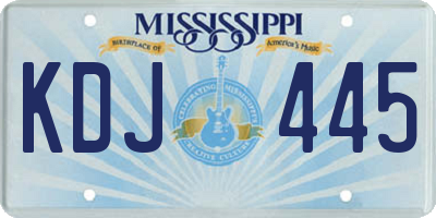 MS license plate KDJ445