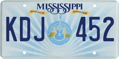 MS license plate KDJ452