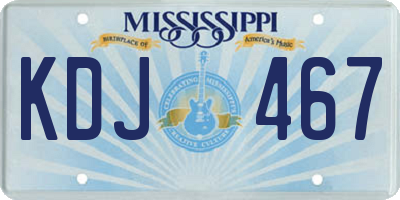 MS license plate KDJ467