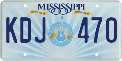 MS license plate KDJ470