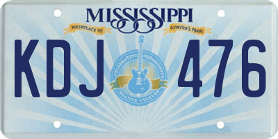 MS license plate KDJ476