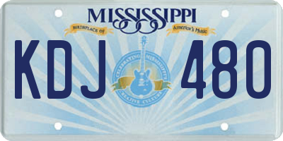 MS license plate KDJ480