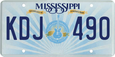 MS license plate KDJ490