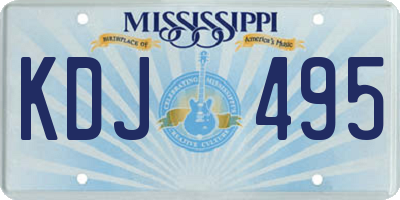 MS license plate KDJ495