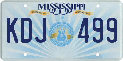 MS license plate KDJ499