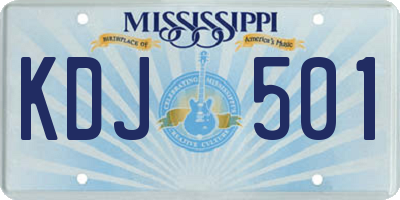 MS license plate KDJ501
