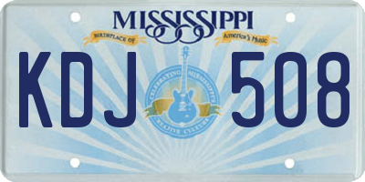MS license plate KDJ508