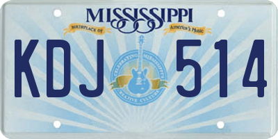 MS license plate KDJ514
