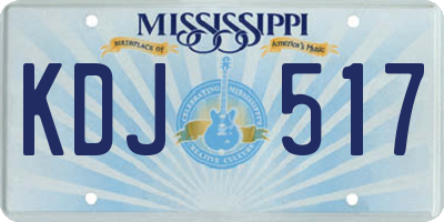 MS license plate KDJ517