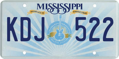 MS license plate KDJ522