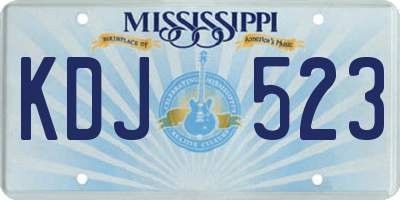 MS license plate KDJ523