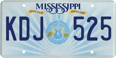 MS license plate KDJ525