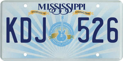 MS license plate KDJ526